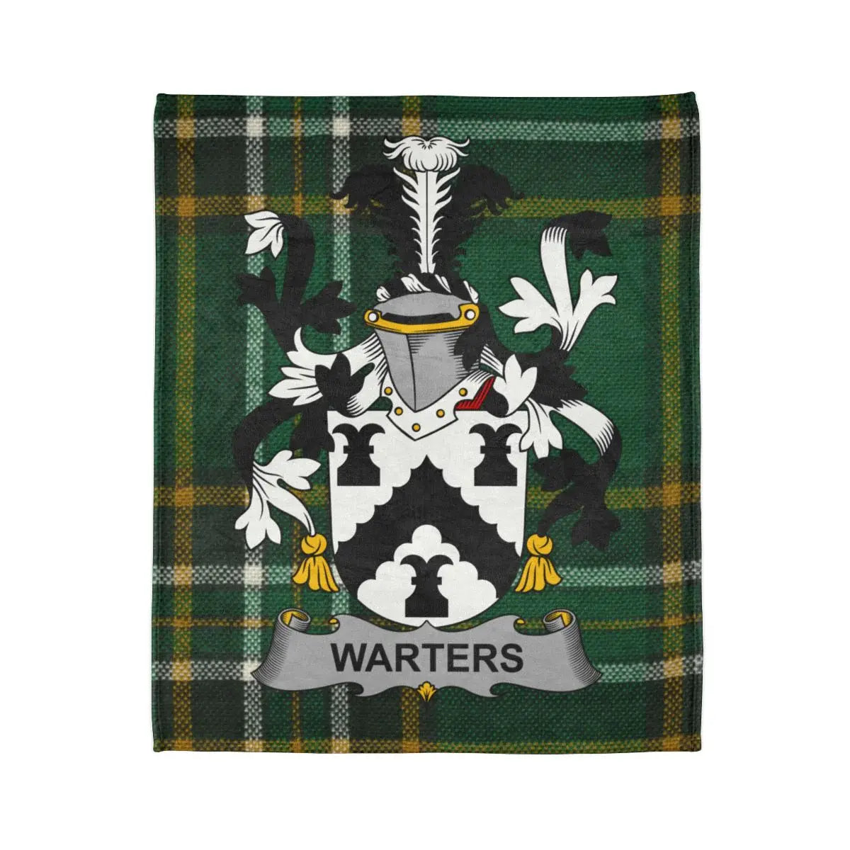 Warrers Family Crest Green Plaid Pattern Bedding