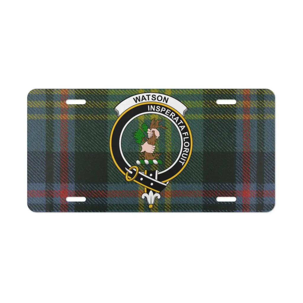 Watson Insperata Floruit Clan Crest Car License Plate product
