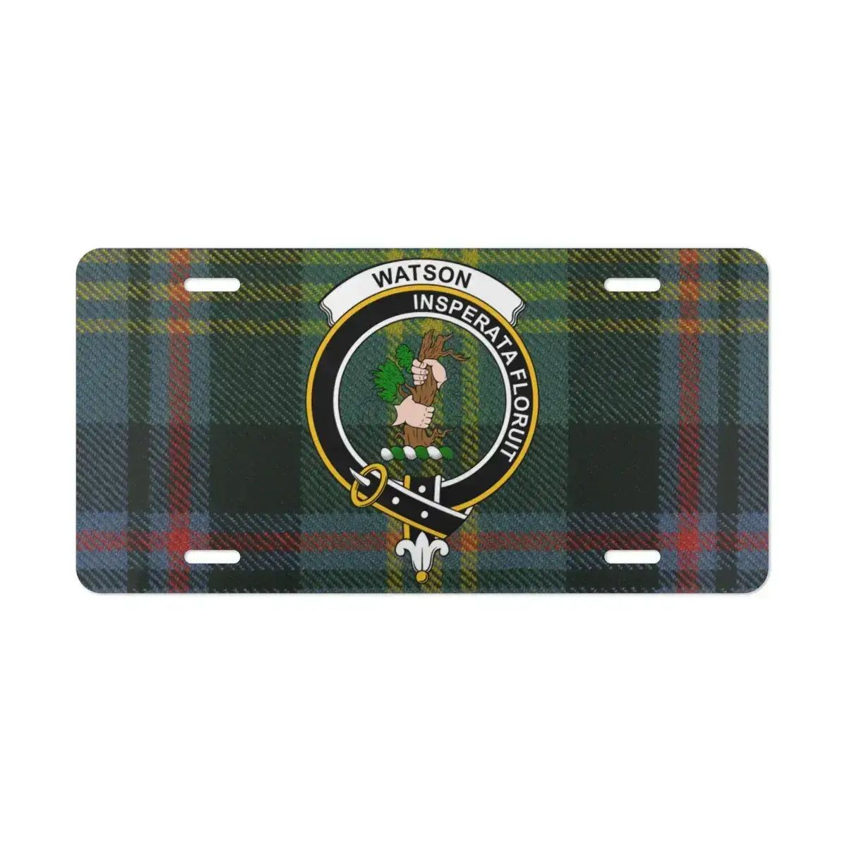 Watson Insperata Floruit Clan Crest Car License Plate product