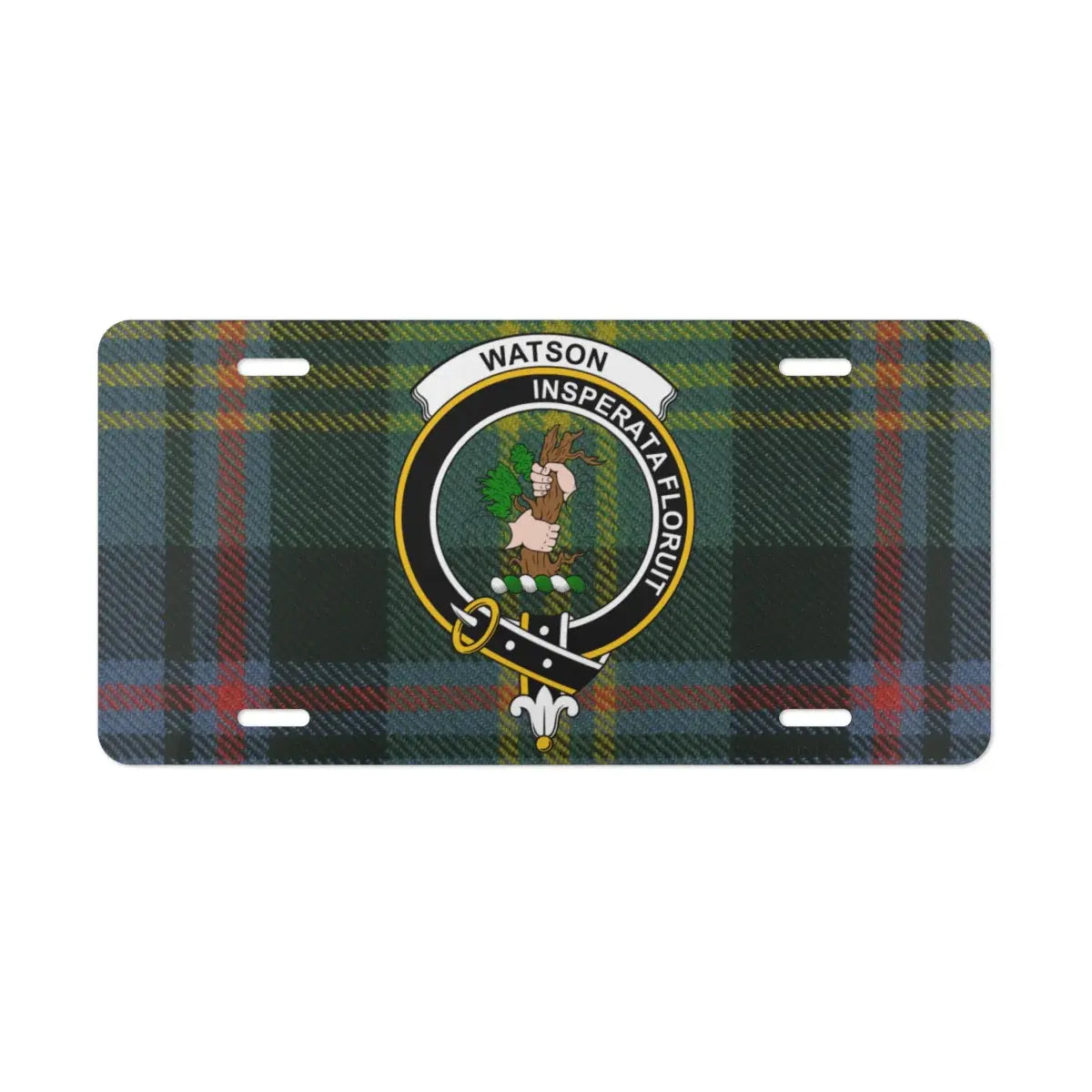 Watson Insperata Floruit Clan Crest Car License Plate product