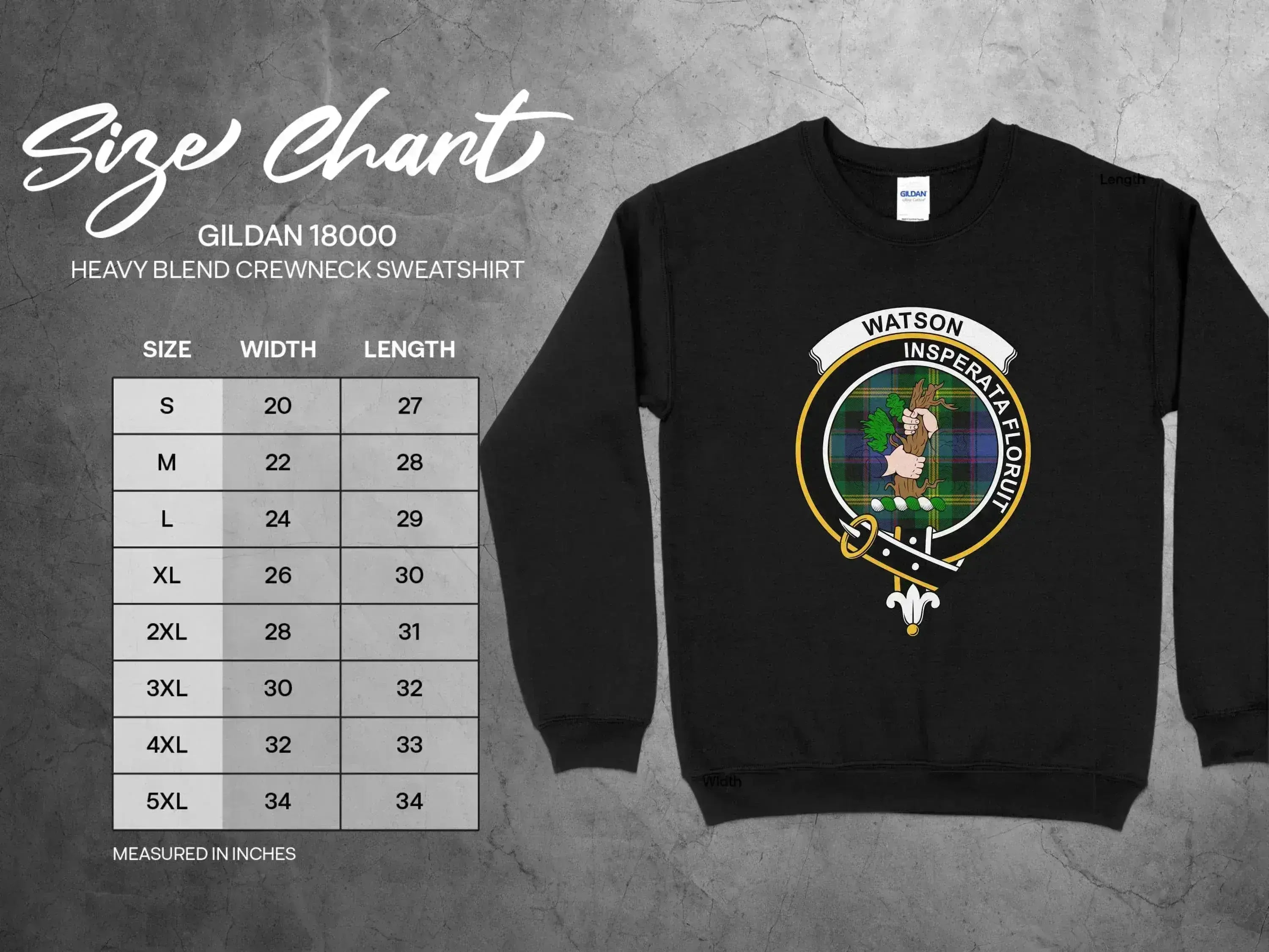 Watson clan crest heavyweight sweatshirt — Scottish heritage tartan design