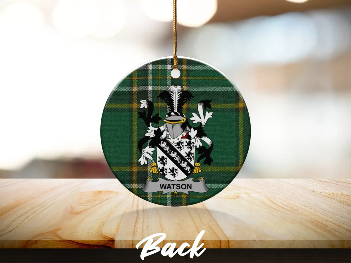 Watson Family Crest Plaid Design Ornament