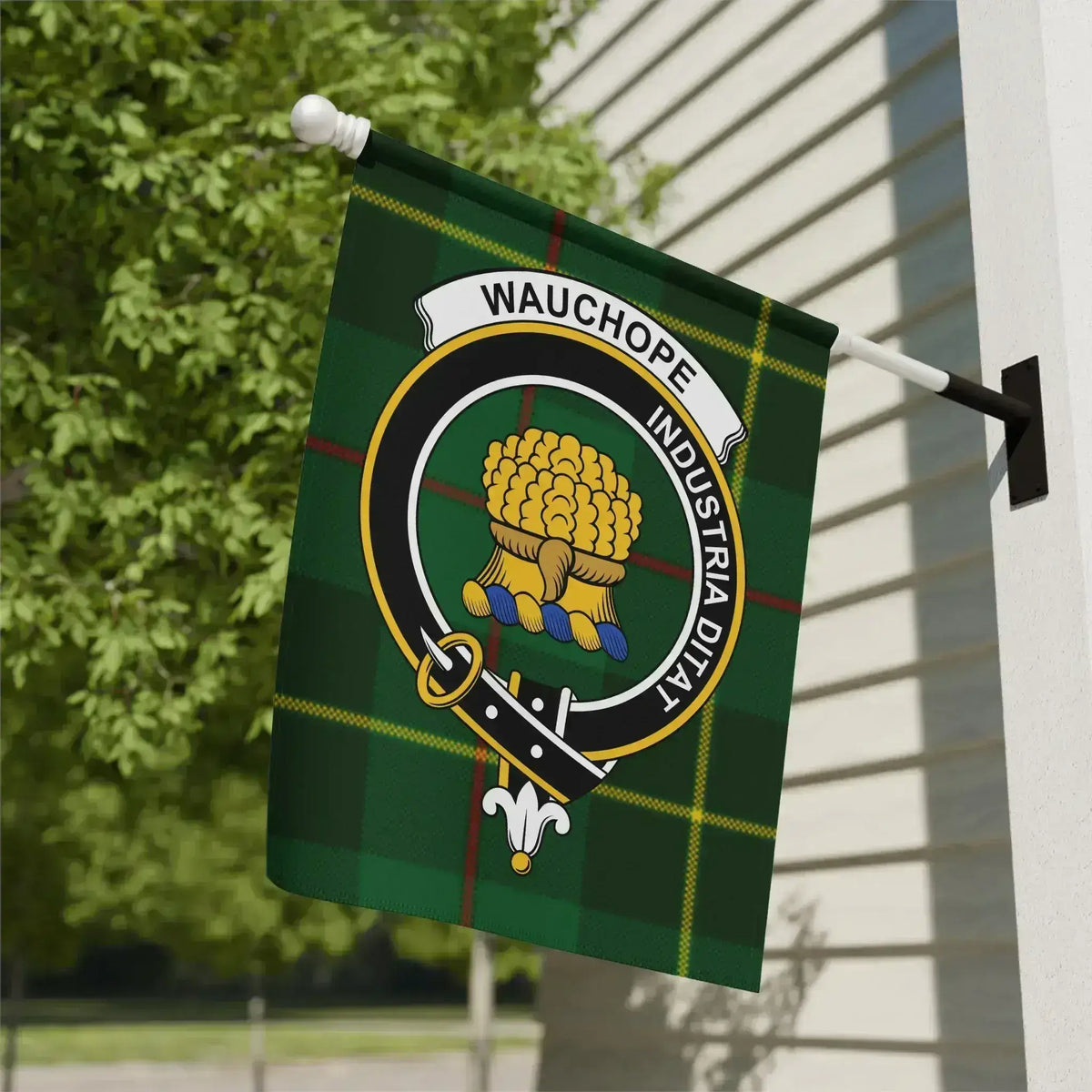 Wauchope Industria Ditat Clan Crest Flag