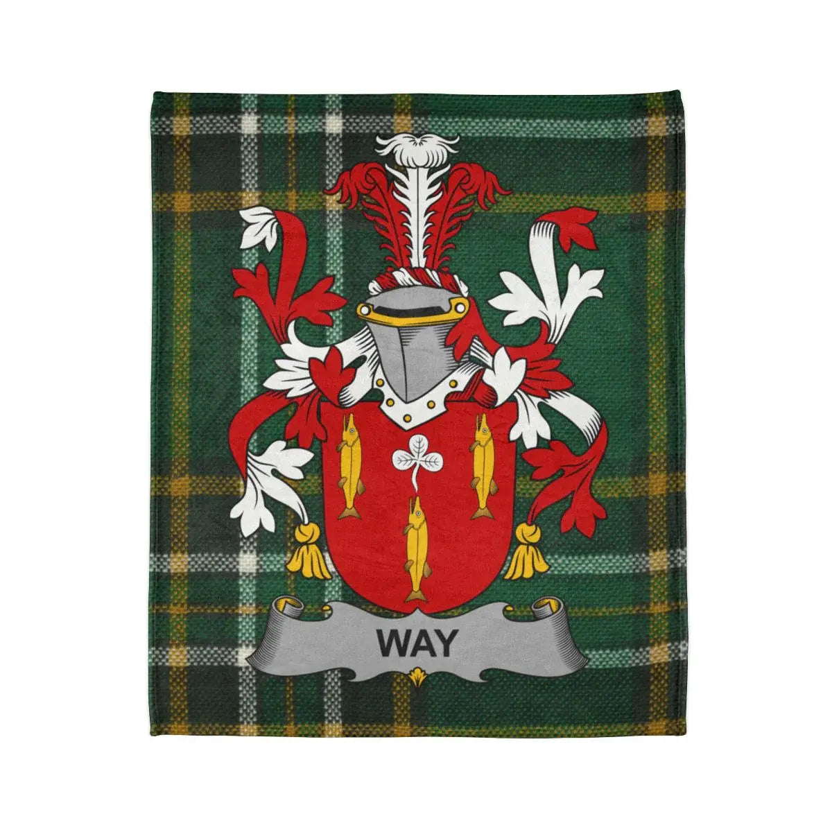 Heraldic Family Crest Plaid Background Blanket