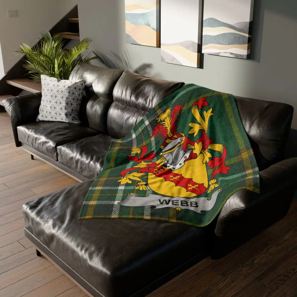 Personalized Family Crest Blanket with Webb Design