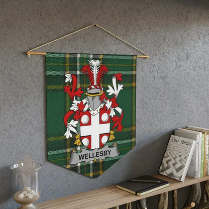 Wellesby Family Coat of Arms Tartan Pattern product