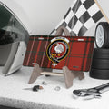 Scottish clan Wemyss tartan personalised license plate — swan crest design