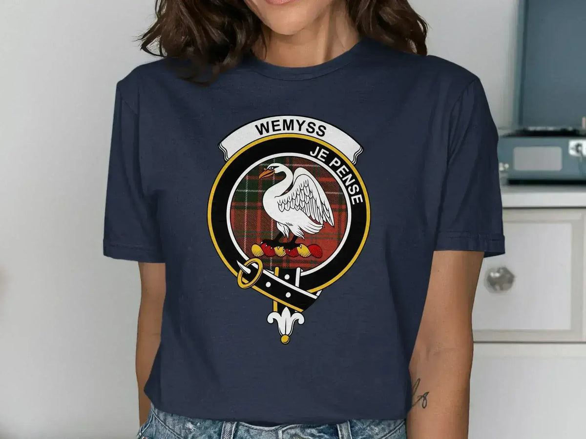 Wemyss je pense emblem graphic t-shirt — navy blue, unisex fit