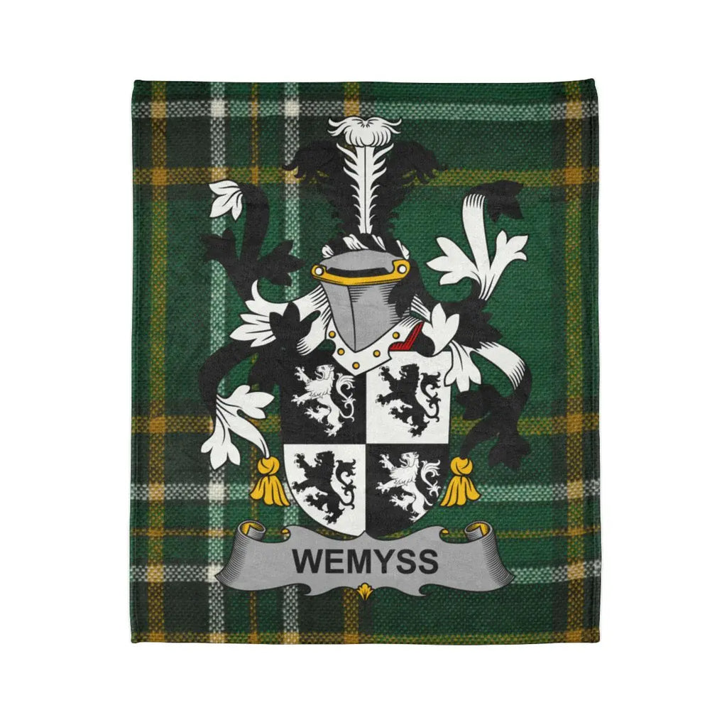 Personalized Wemyss Family Crest Tartan Blanket