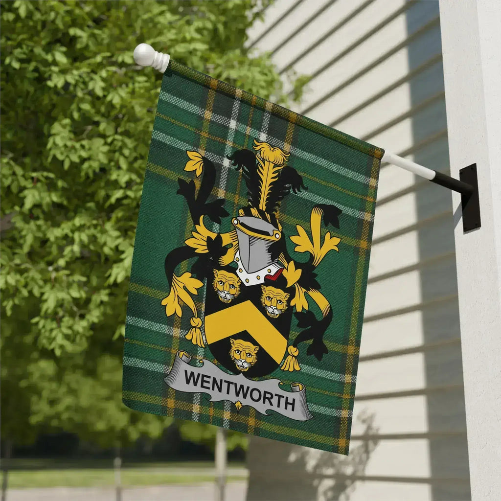 Wentworth Family Crest Flag Adorned Symbolic