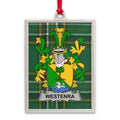 Westonra Family Crest Plaid Green Christmas Ornament product