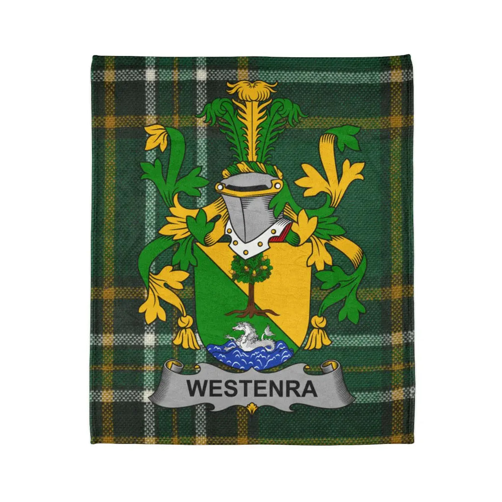Green Plaid Family Crest WESTENRA Blanket