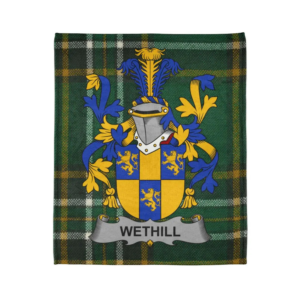 Wethill Family Crest Tartan Pattern Blanket