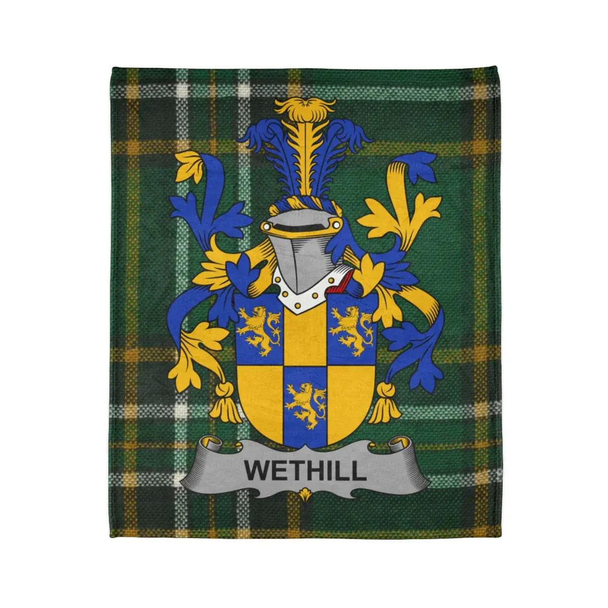 Wethill Family Crest Tartan Pattern Blanket
