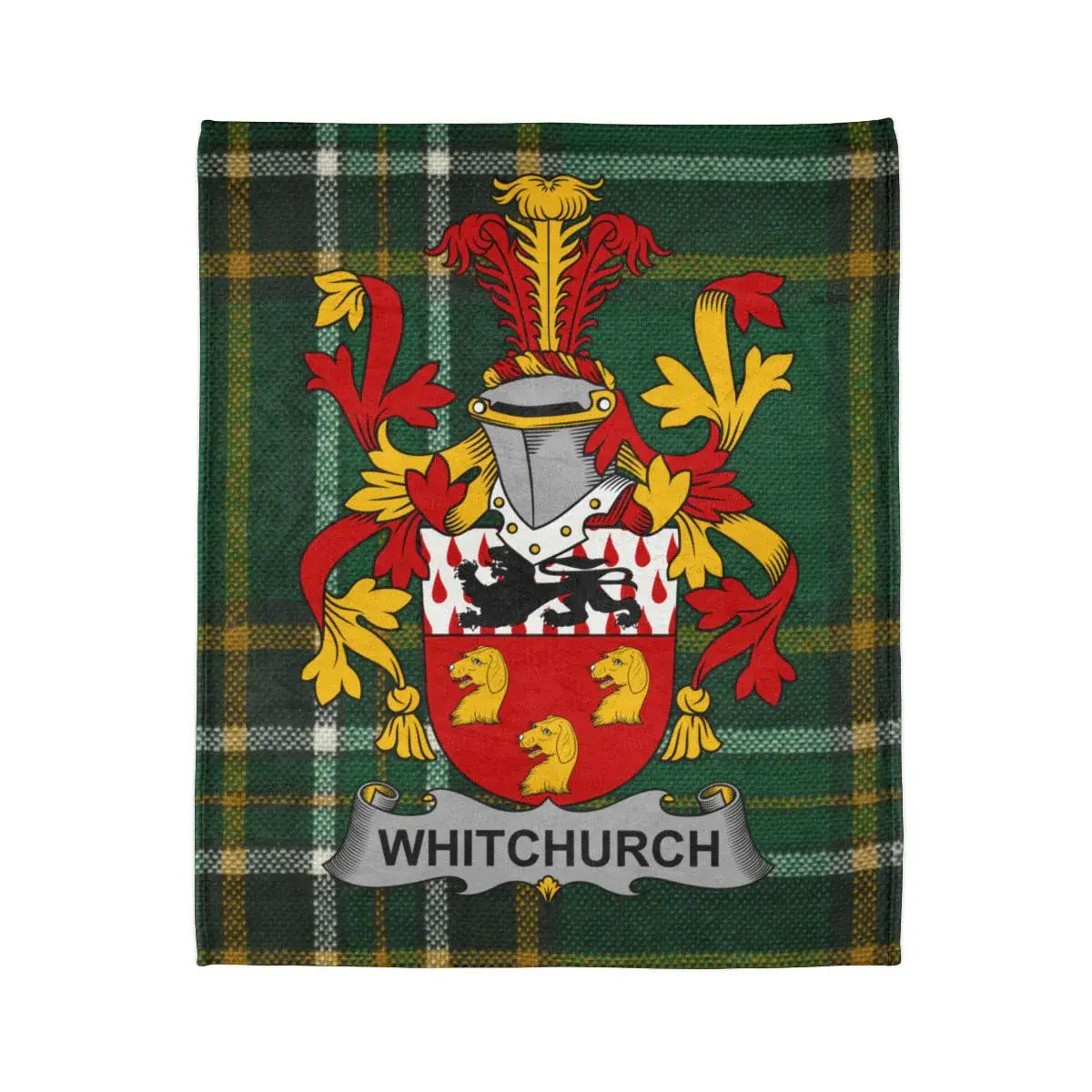 Whitchurch Family Crest Tartan Plaid Blanket Design