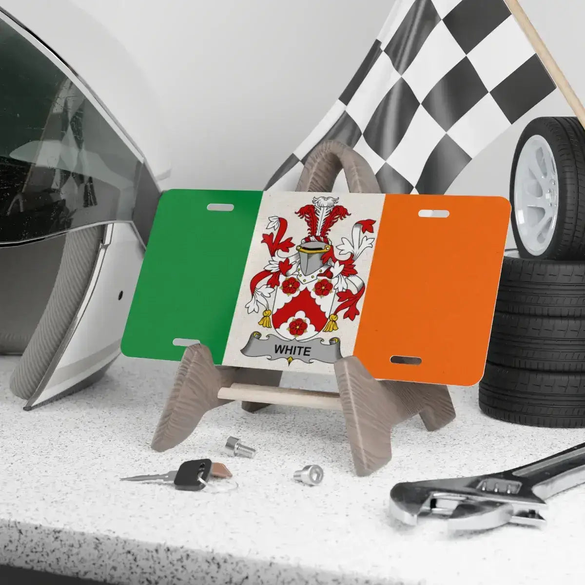 Irish Flag Car License Plate Shield product type