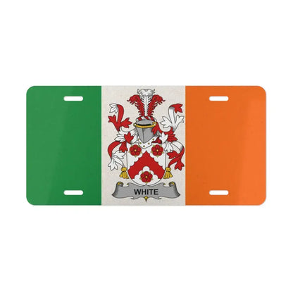 Irish Flag with Family Crest Design License Plate product