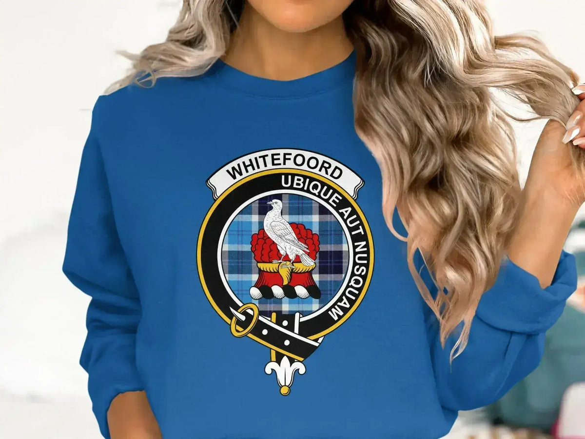 Stylish Blue Whitefoord Family Crest Sweatshirt