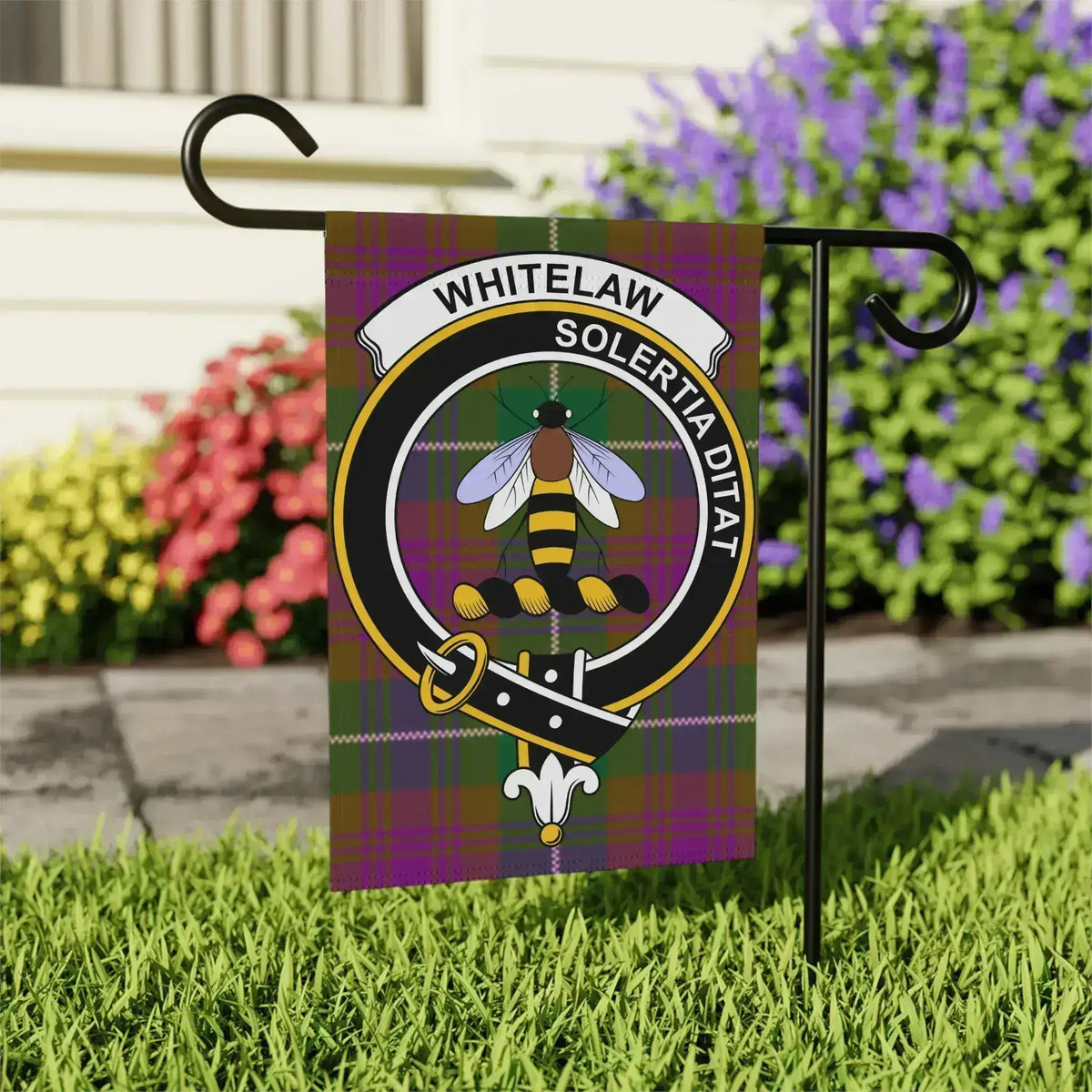 Whitelaw Solertia Ditat Clan Crest Garden Flag