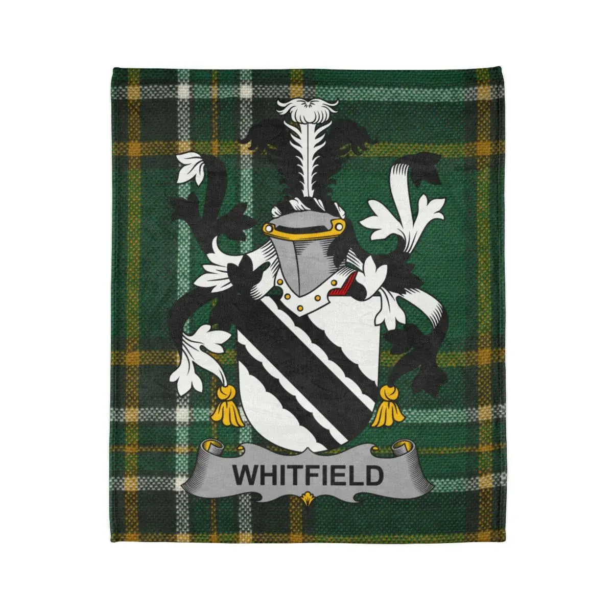 Family Crest Whitfield Tartan Green Plaid Blanket