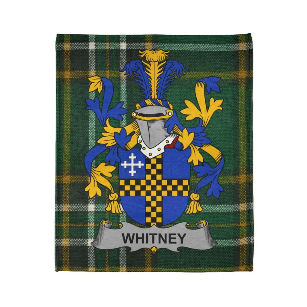 Whitney Family Crest Tartan Plaid Throw Blanket