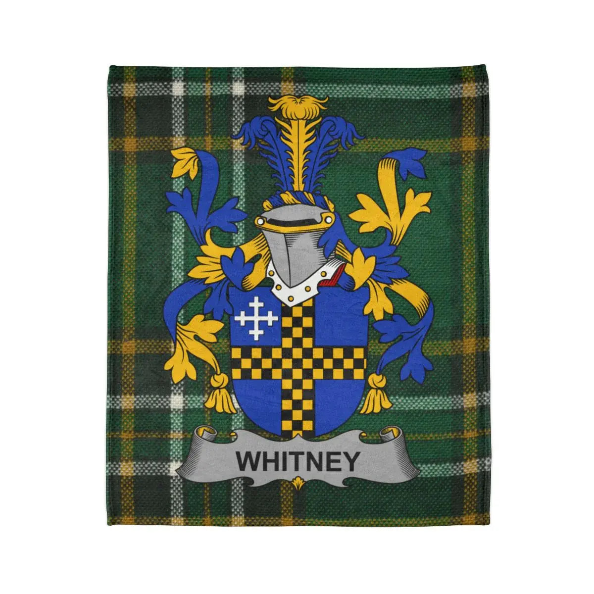 Whitney Family Crest Tartan Plaid Throw Blanket