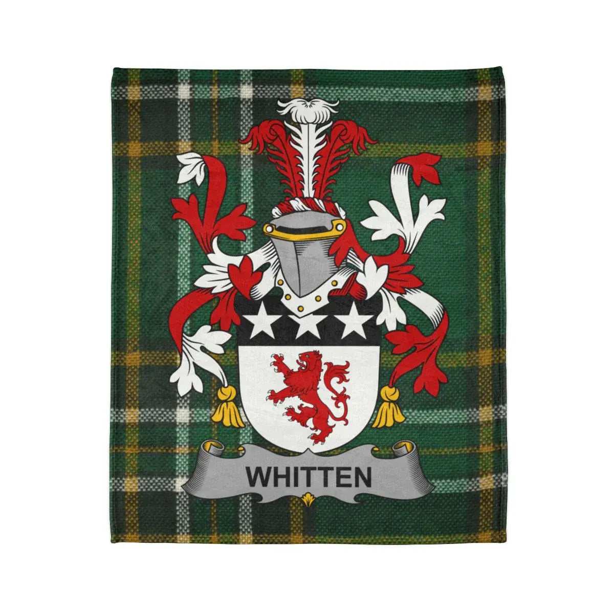 Whitten Family Crest Plaid Design Throw Blanket