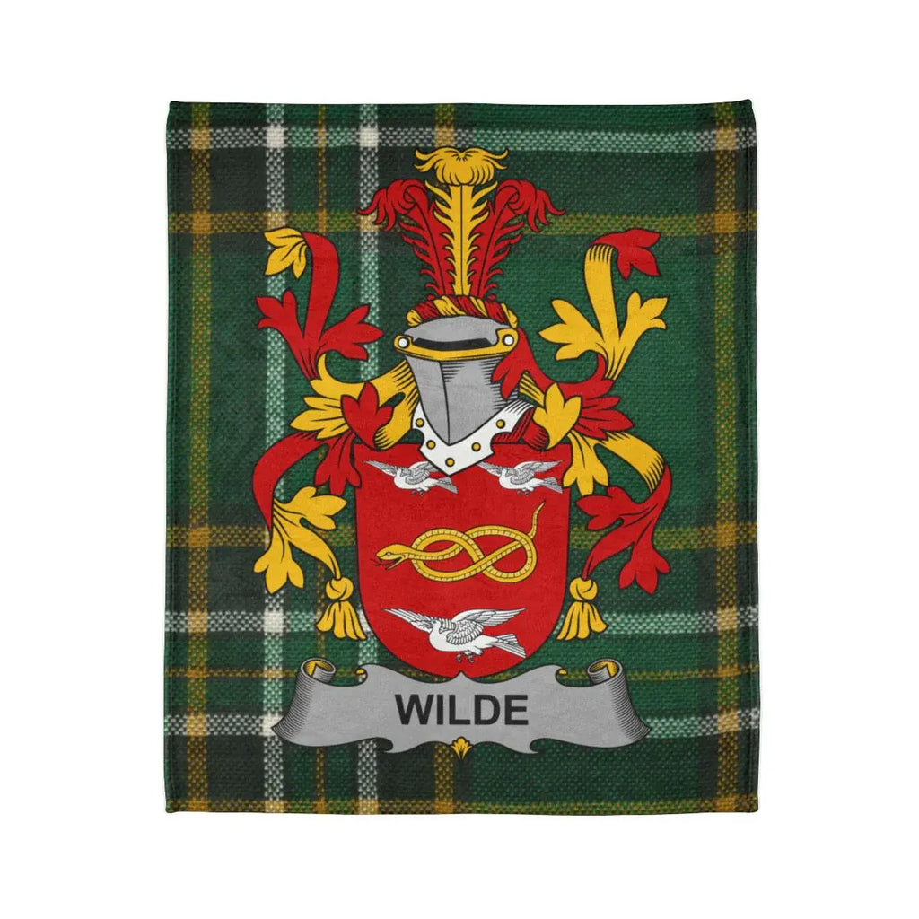 Custom Family Crest Plaid Pattern Personalized Blanket