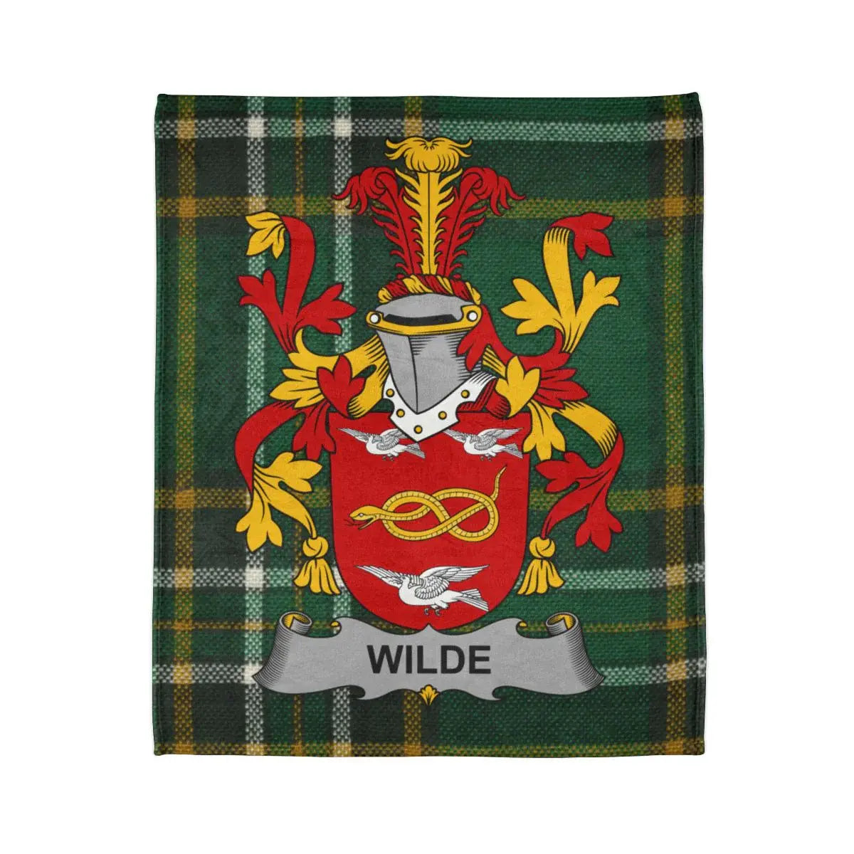 Custom Family Crest Plaid Pattern Personalized Blanket