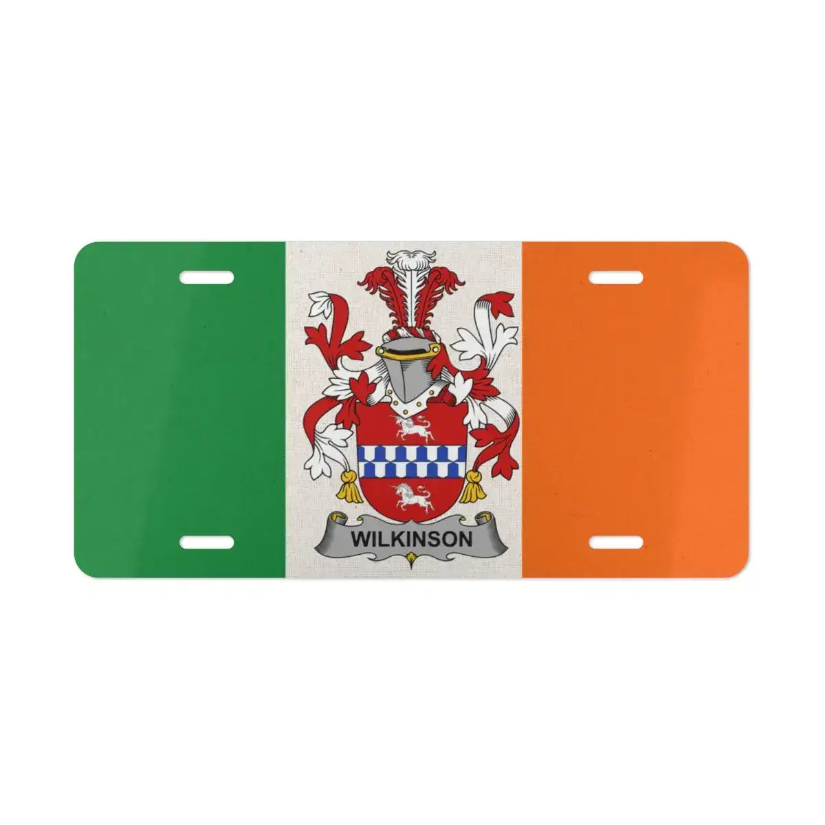 Irish Flag Wilkinson Family Crest License Plate product