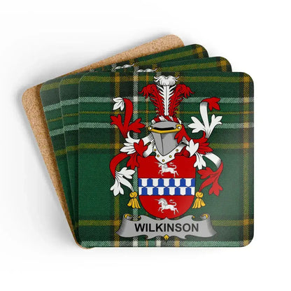 Wilkinson Family Crest Plaid Pattern Coaster product