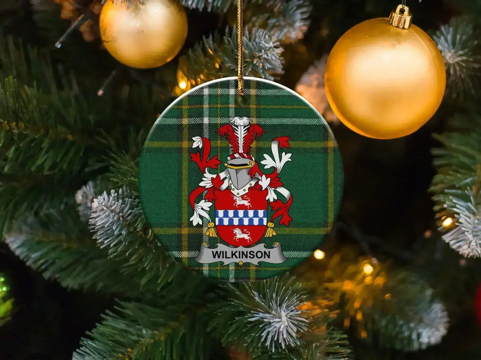 Wilkinson Family Crest Christmas Tree Ornament