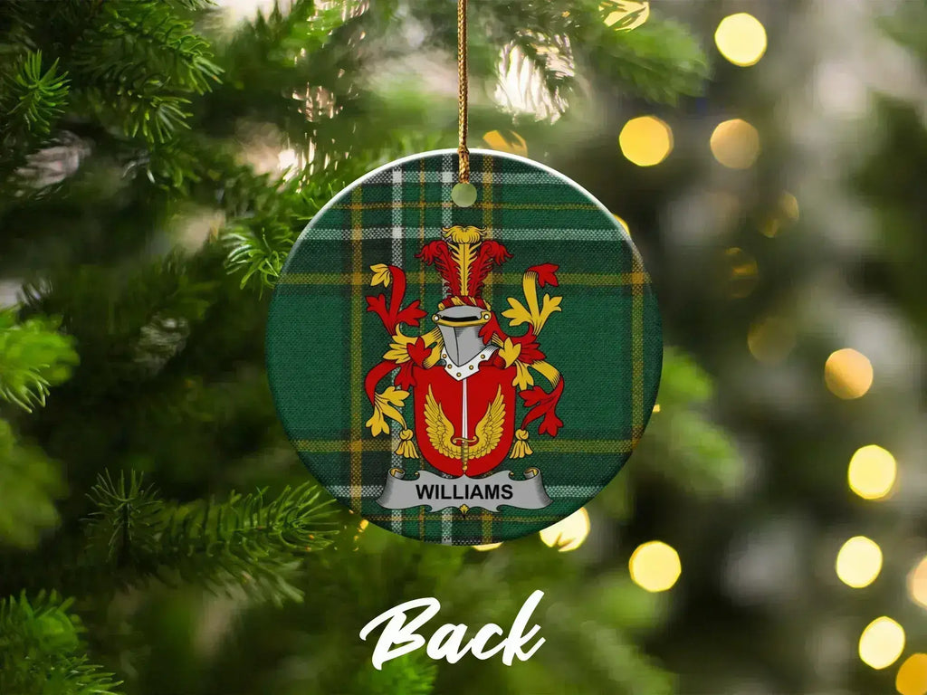 Custom Plaid Family Crest Williams Ornament
