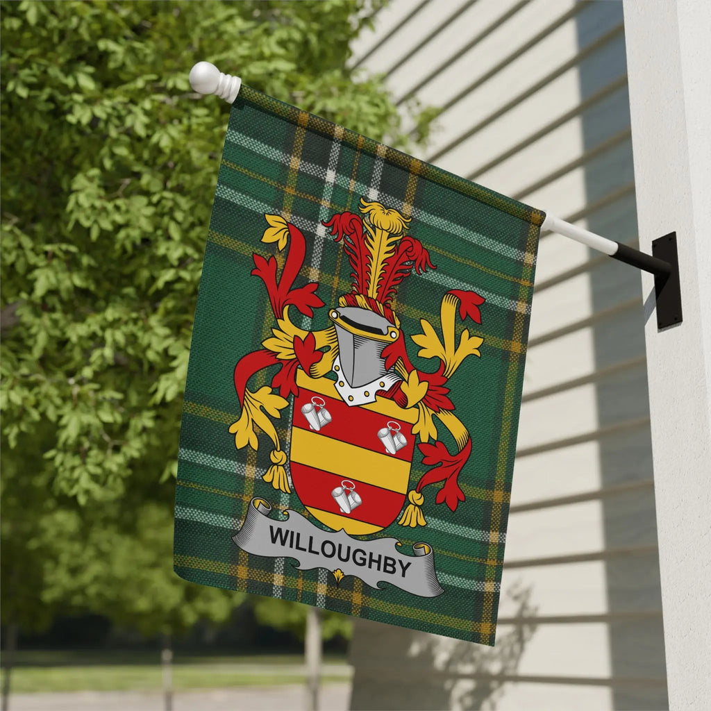 Willoughby Family Name Crest Garden Flag