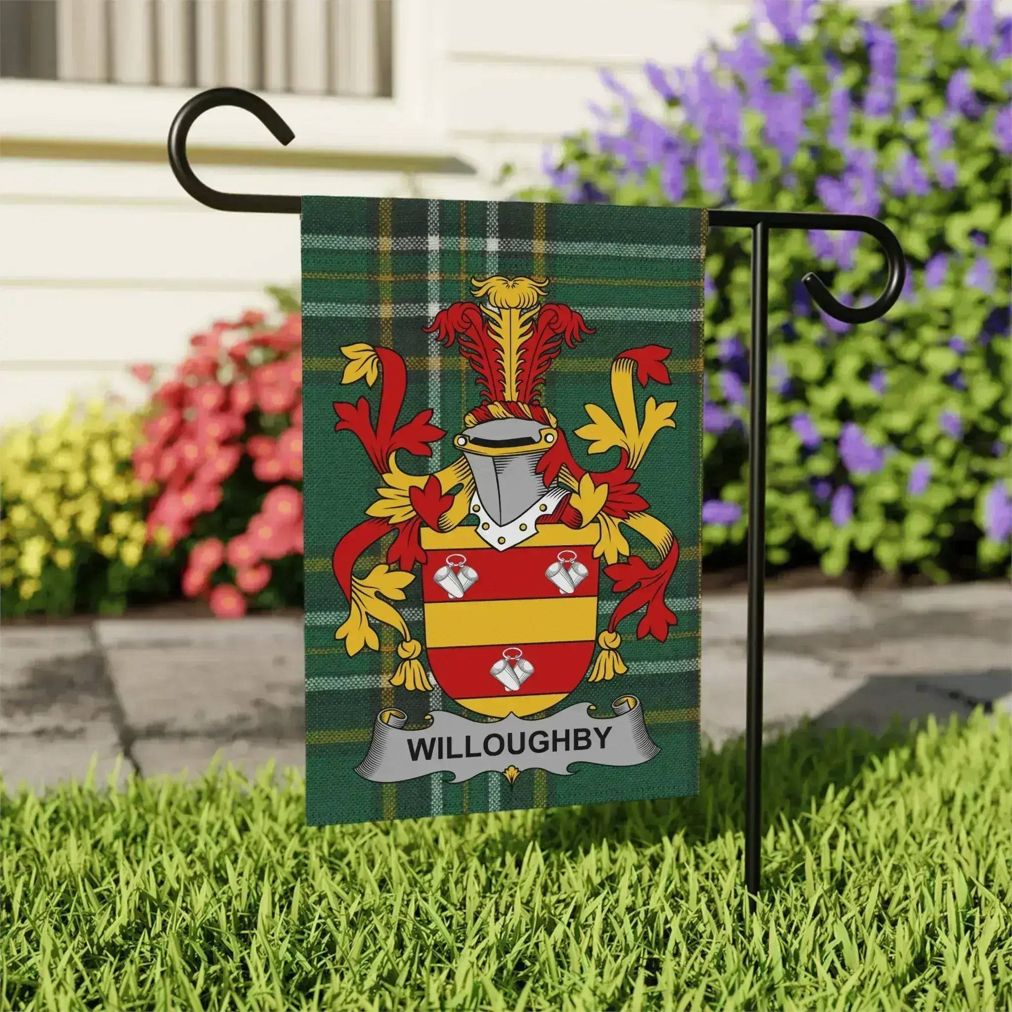 Customizable Willoughby Family Crest Garden Flag