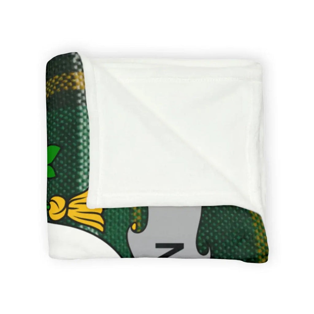 Cozy Number 7 Green and Yellow Football Design Blanket