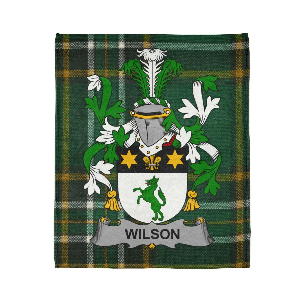 Wilson Family Crest Coat of Arms Design Blanket