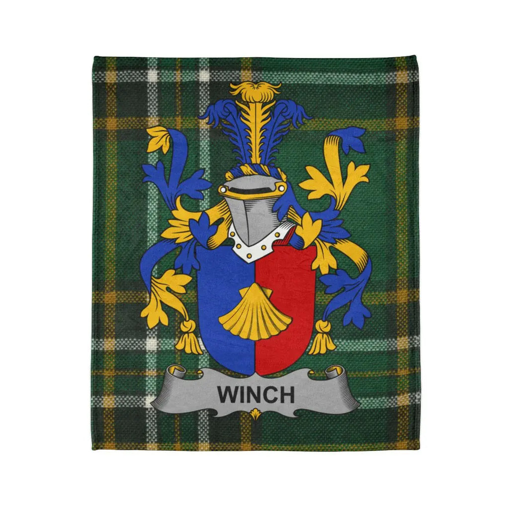 Winch Family Crest Tartan Background Blanket