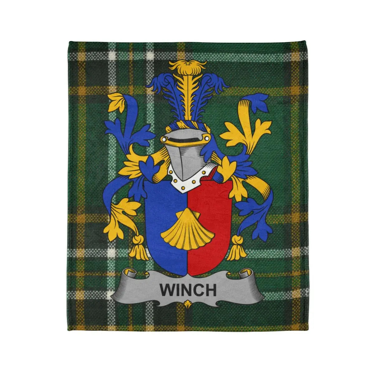 Winch Family Crest Tartan Background Blanket