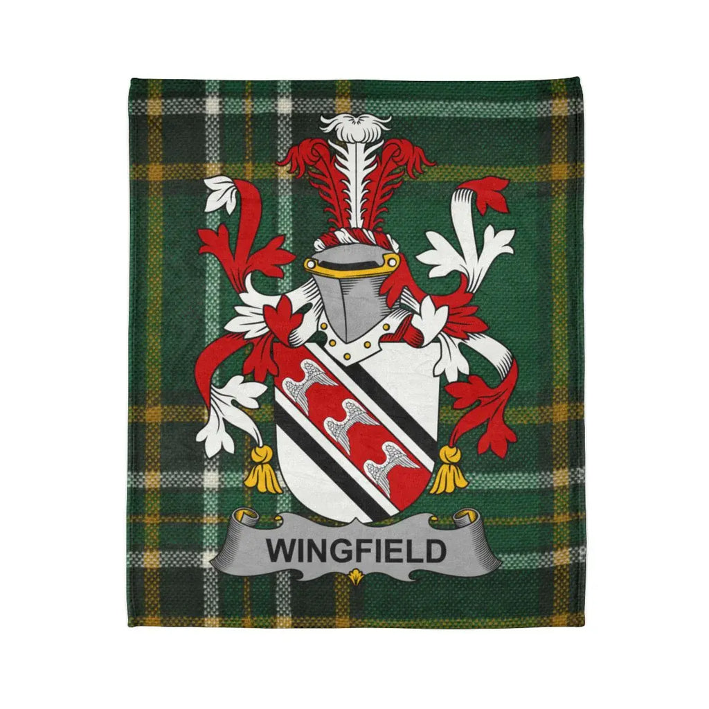 Wingfield Family Crest Plaid Pattern Blanket