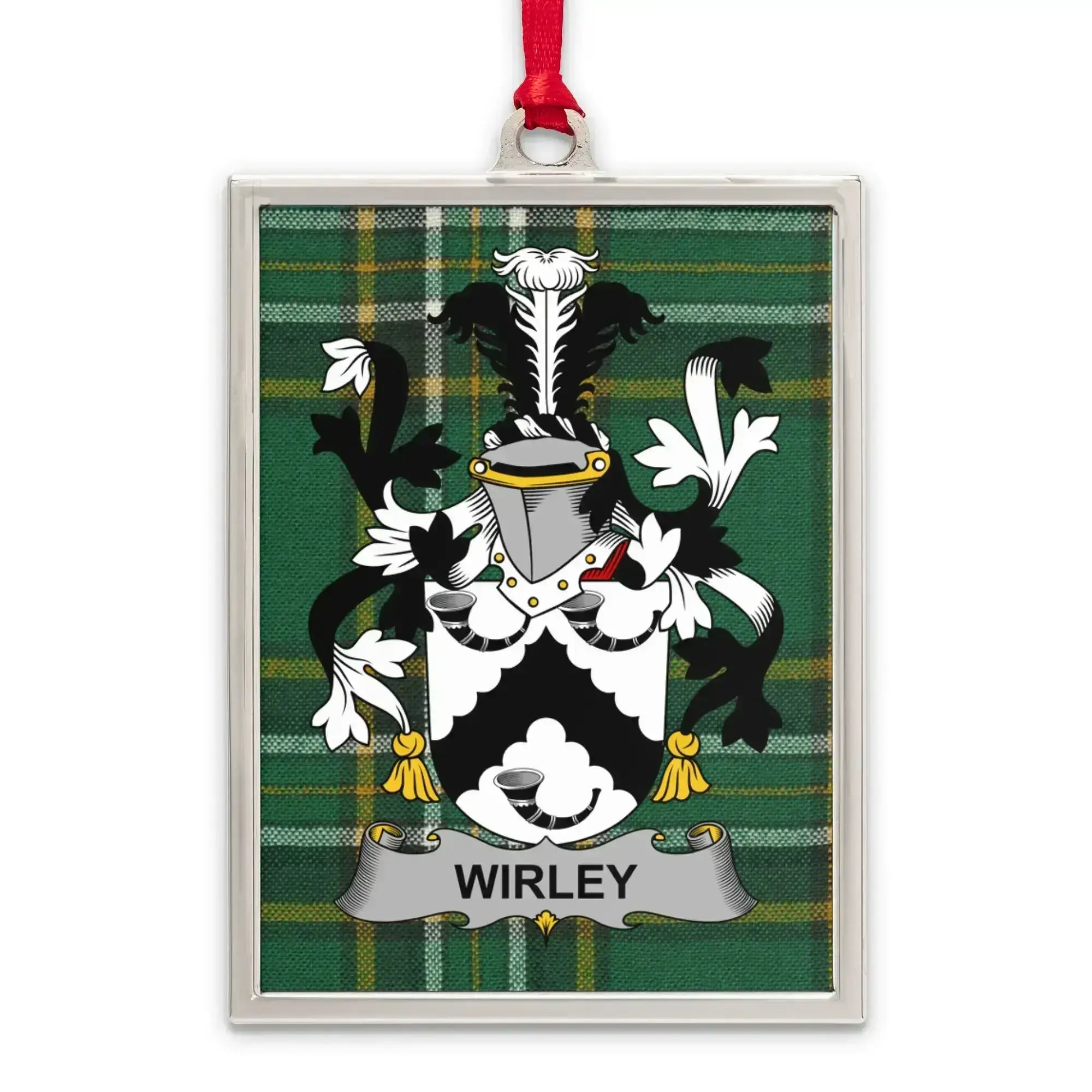 WIRLEY Coat of Arms Family Crest Plaid Ornament product type