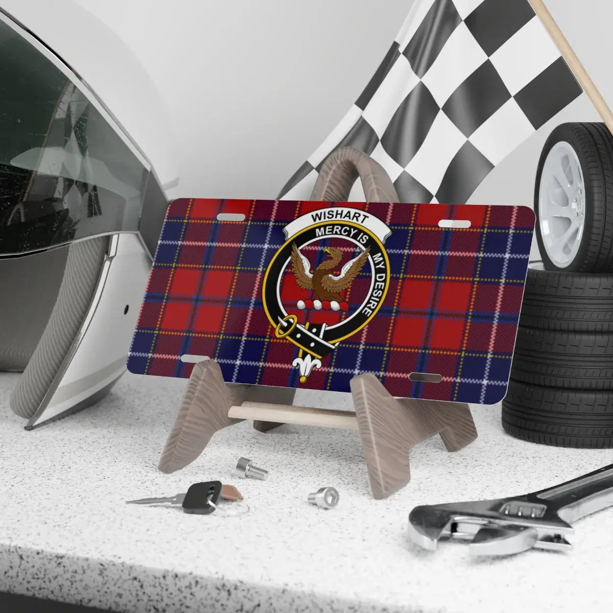 Wishart Mercy Is My Desire Plaid License Plate product
