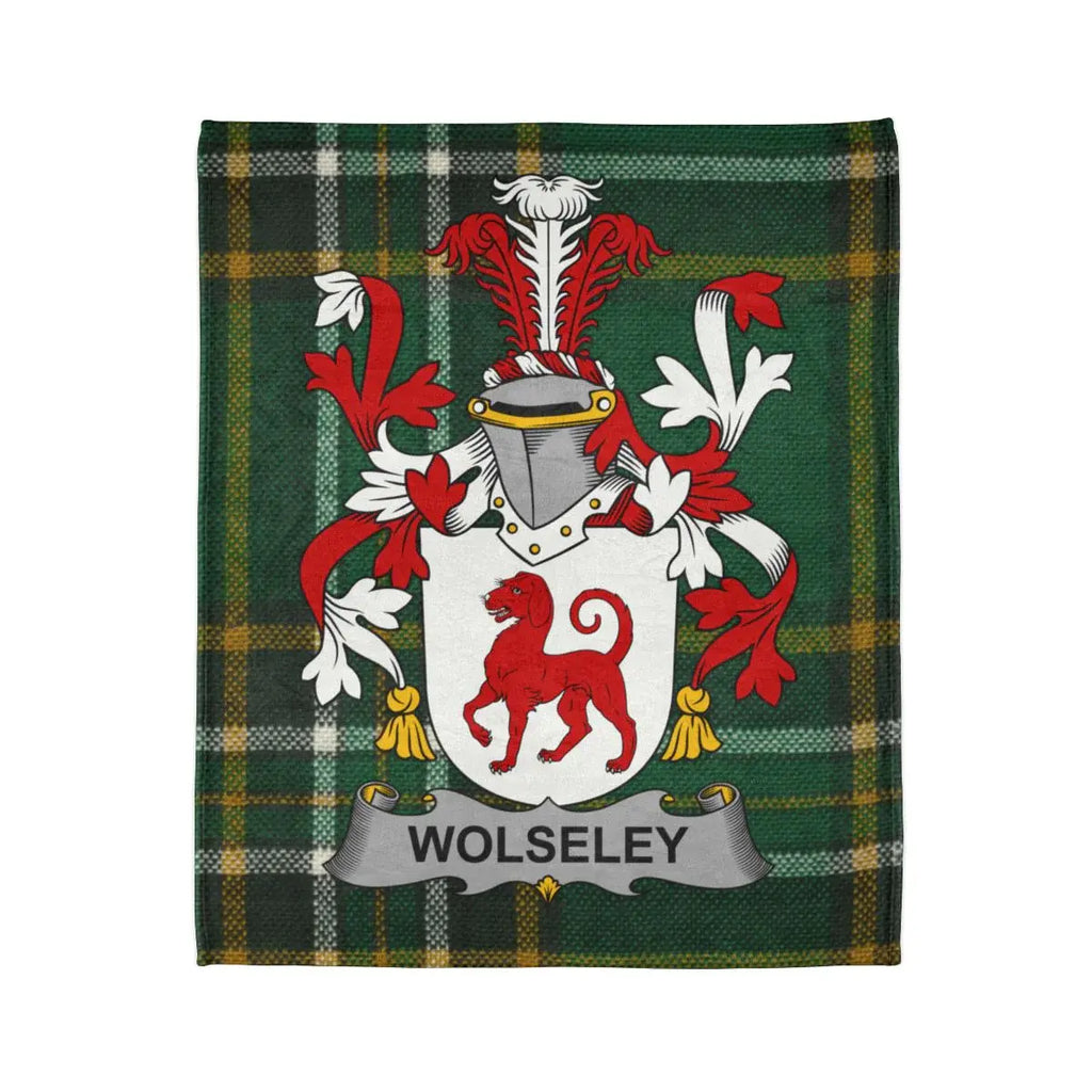 Wolseley Tartan Blanket with Family Crest