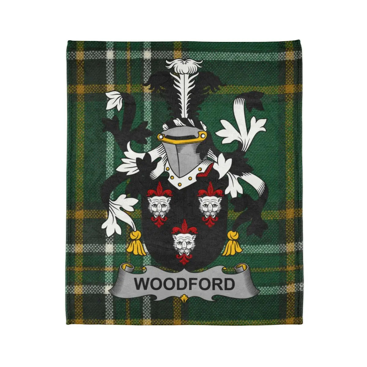 Woodford Crest with Plaid Pattern Decor Item