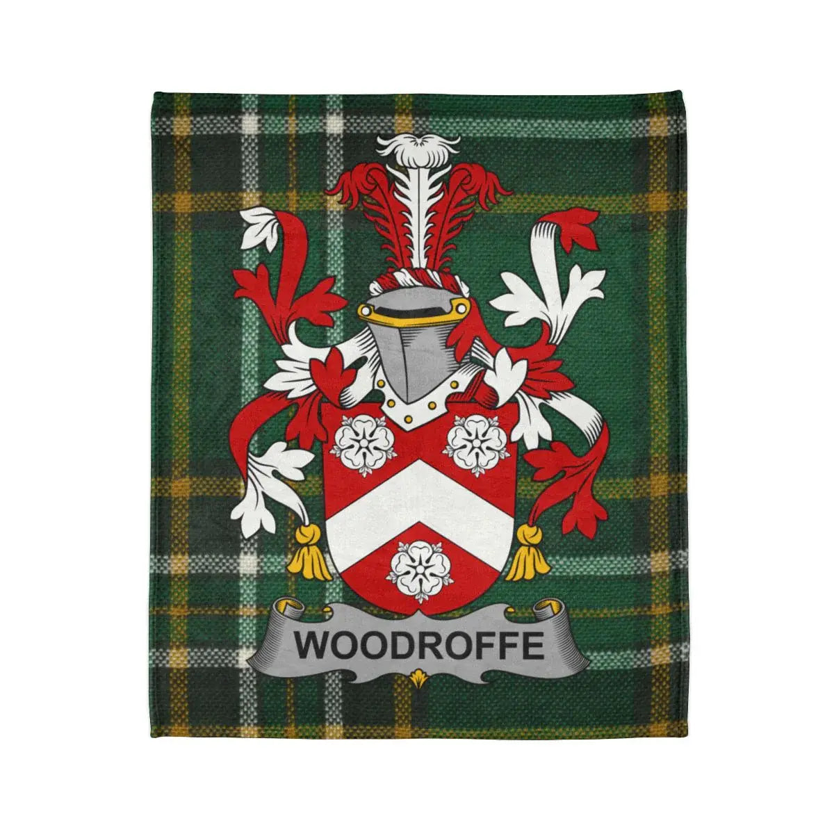 Woodroffe Family Crest Plaid Pattern Blanket