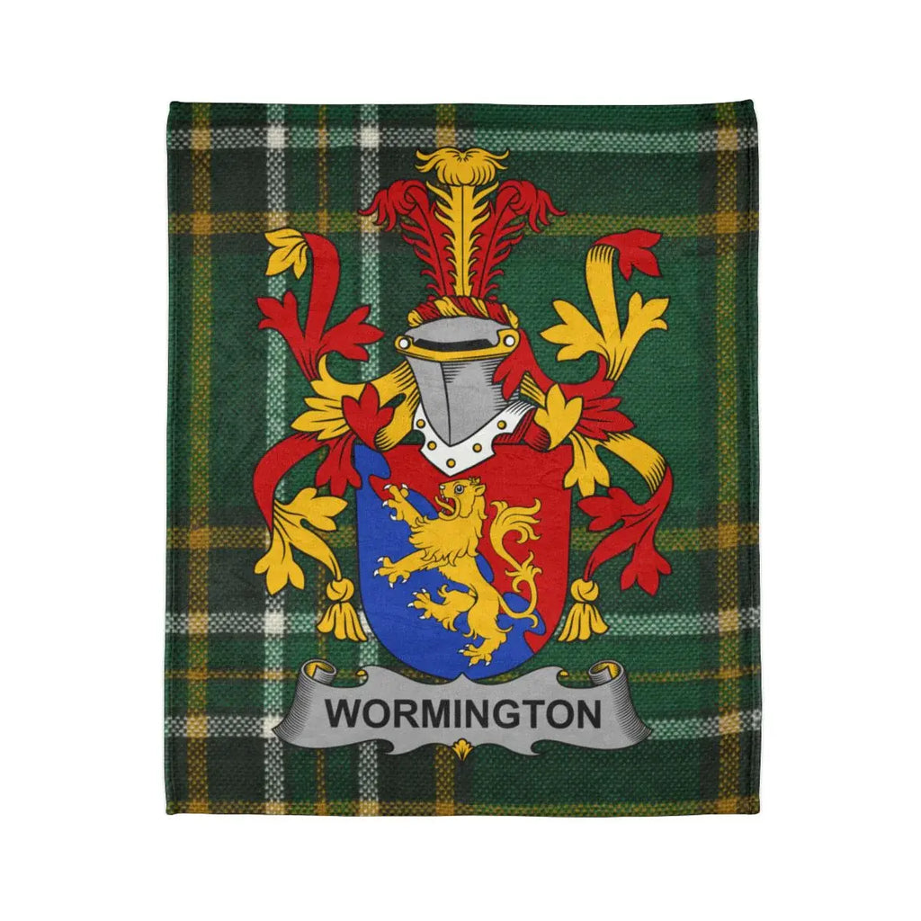 Wormington Family Crest Tartan Blanket Design