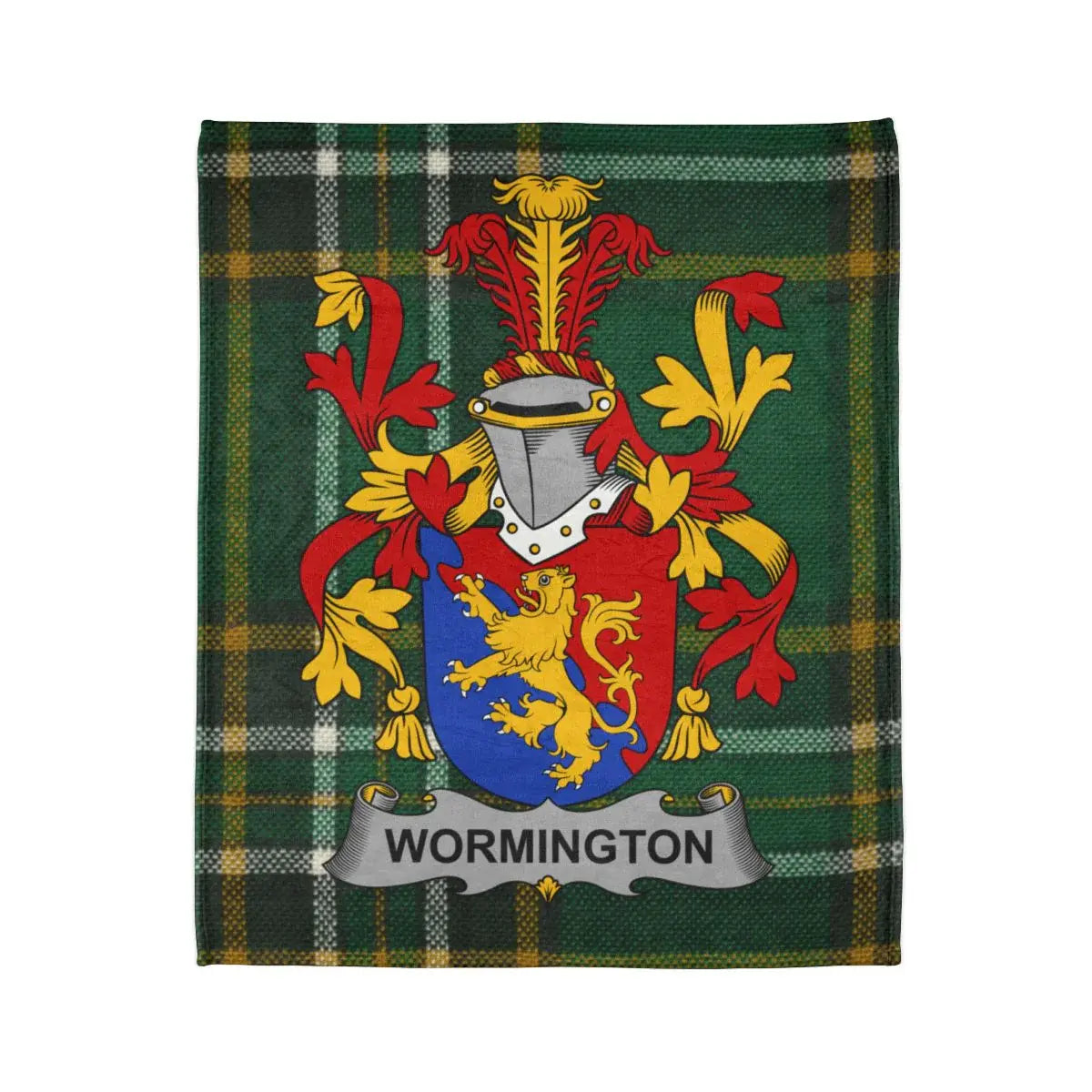 Wormington Family Crest Tartan Blanket Design