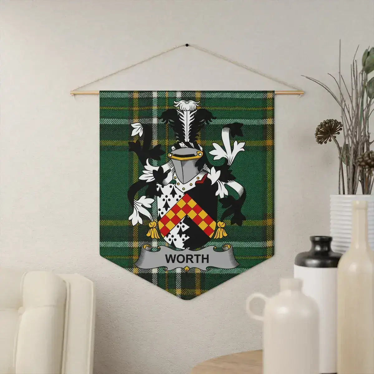 Personalized Worth Family Crest Wall Banner product