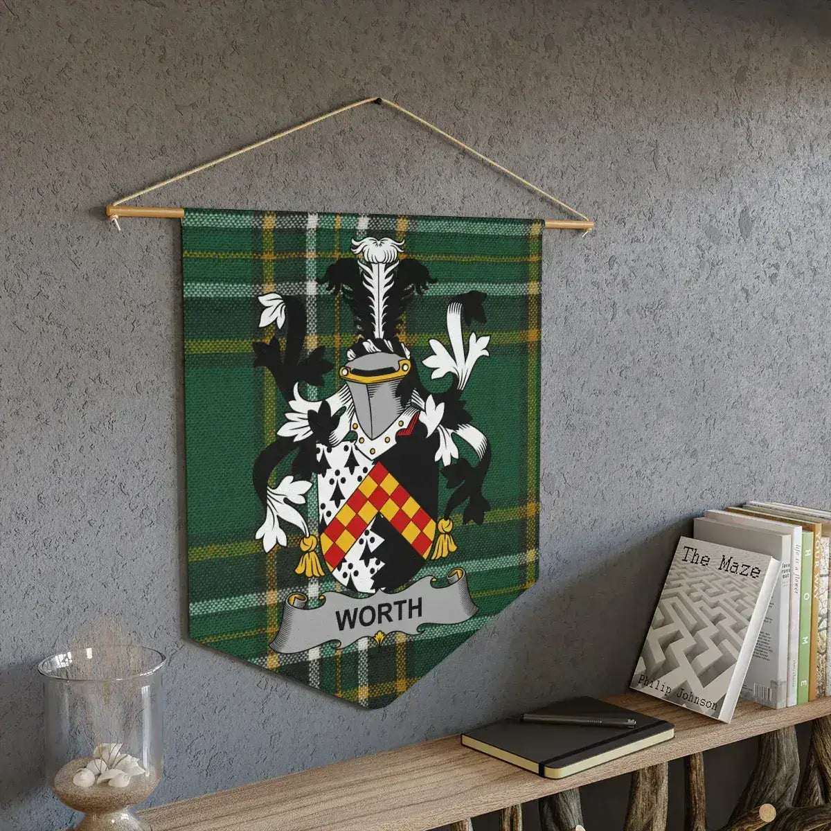 Worth Family Crest Tartan Plaque Wall Hanging product