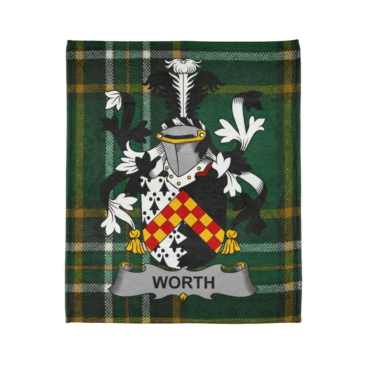 Worth Family Crest Tartan Blanket